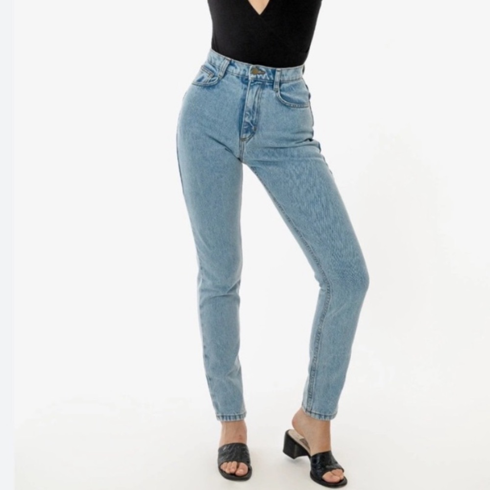American Apparel the High-Waisted Jean mid wash